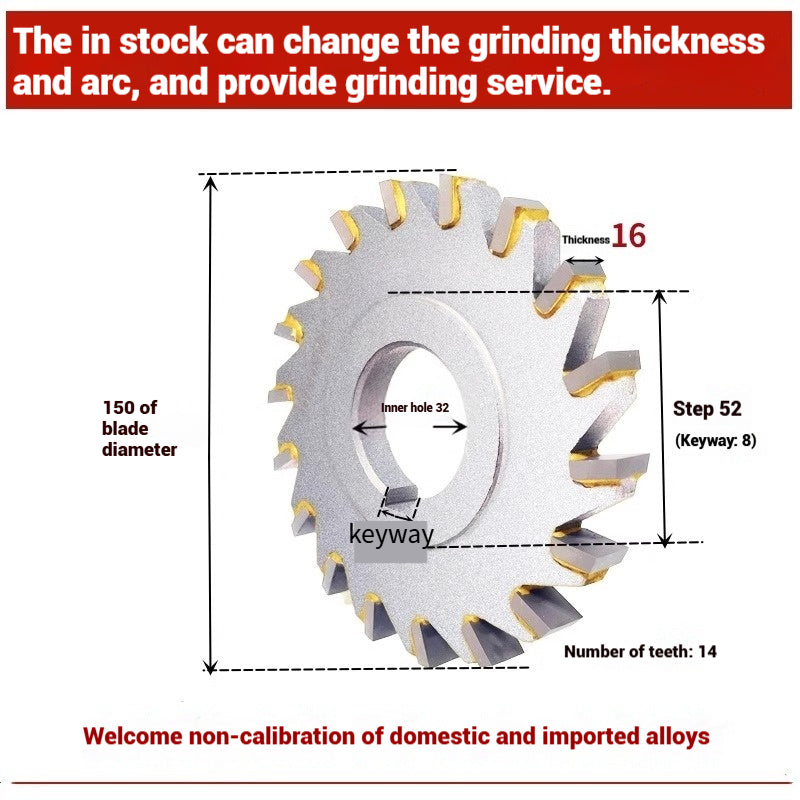 1058-Alloy three-face milling cutter can be customized tungsten steel 63 80 100 125 YW2 steel parts milling slot welding disk cutter Shandong Denso Pricision Tools Co.,Ltd.